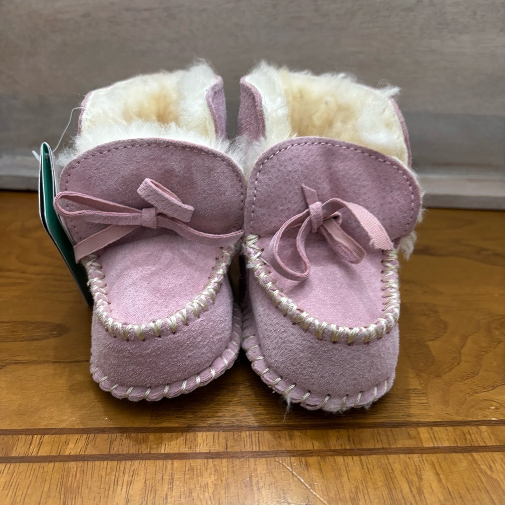 Toddler girls'‎ LAMO Baby Moc PINK Bootie Soft Wool Lining Moccasins Sz xl(5)